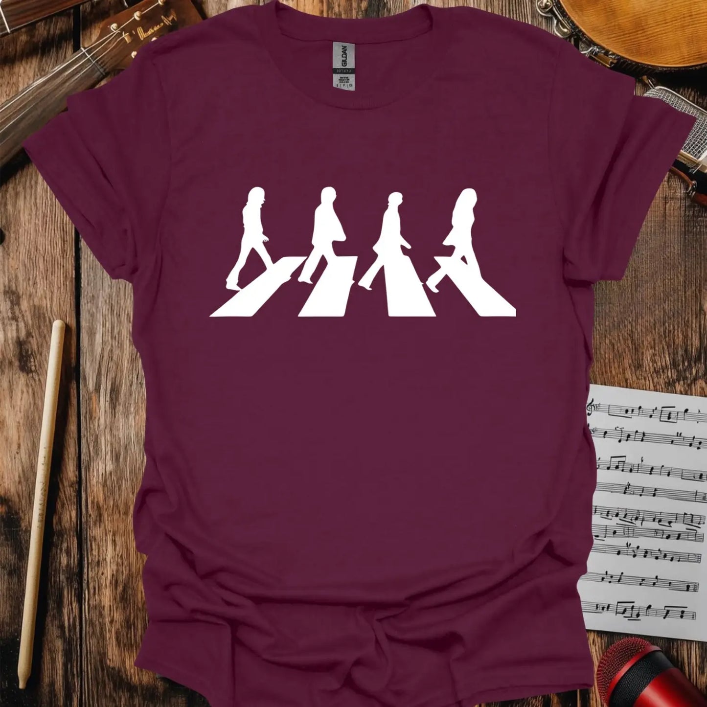Abbey Road T-shirt - S / Maroon - T-Shirt