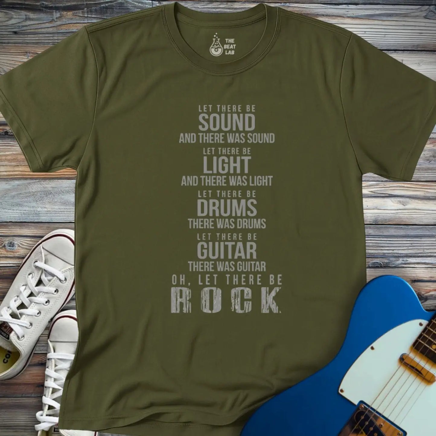 AC/DC Let There Be T-shirt - Military Green / S - T-Shirt