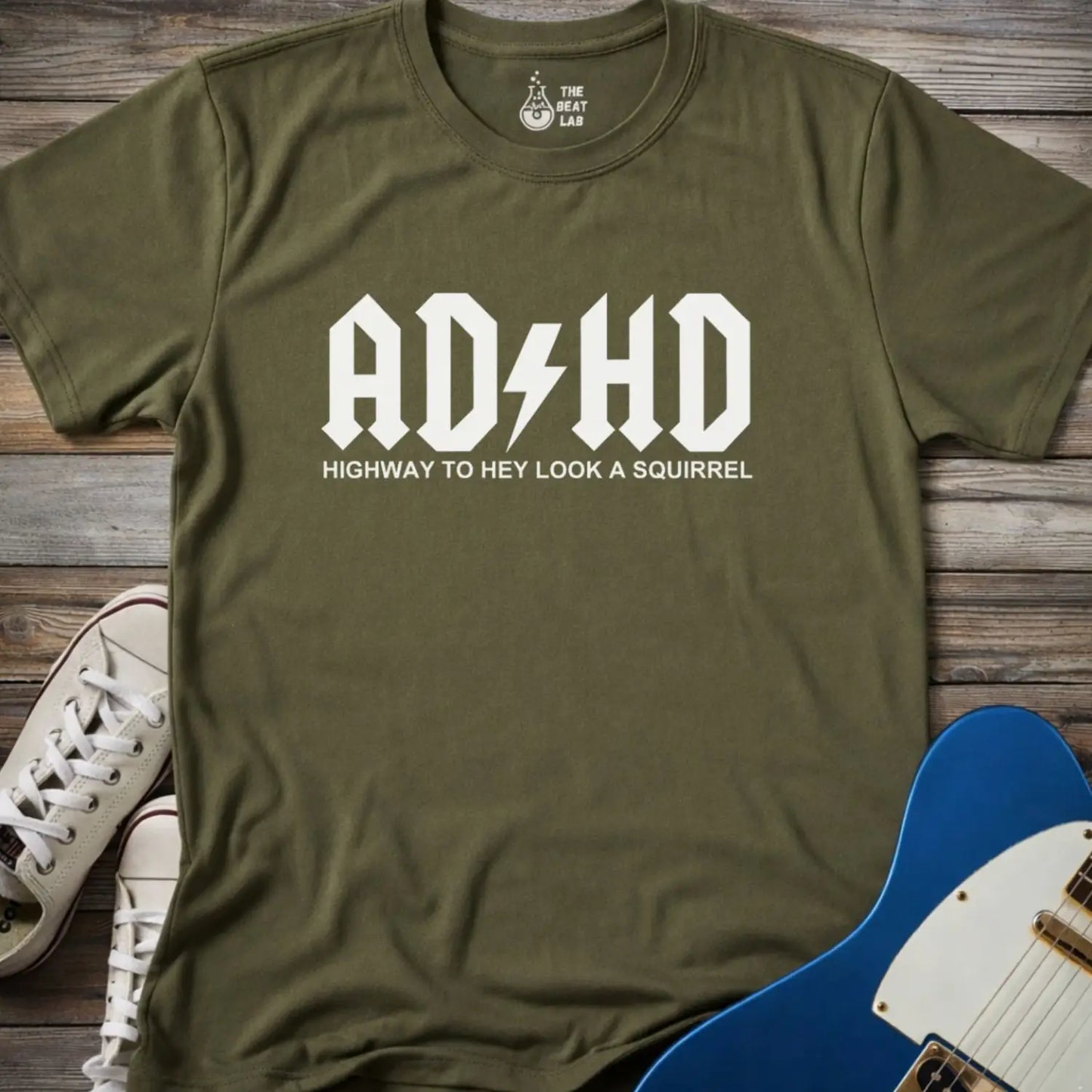 ADHD T-shirt - Military Green / S - T-Shirt