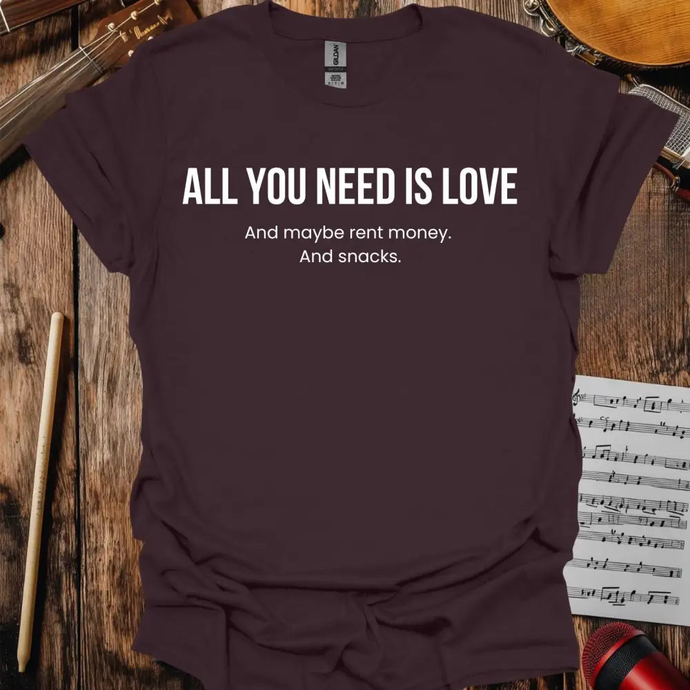 All You Need Is Love T-shirt Dark Chocolate