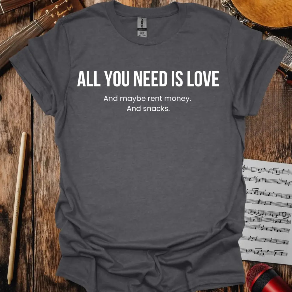 All You Need Is Love T-shirt Dark Heather Grey
