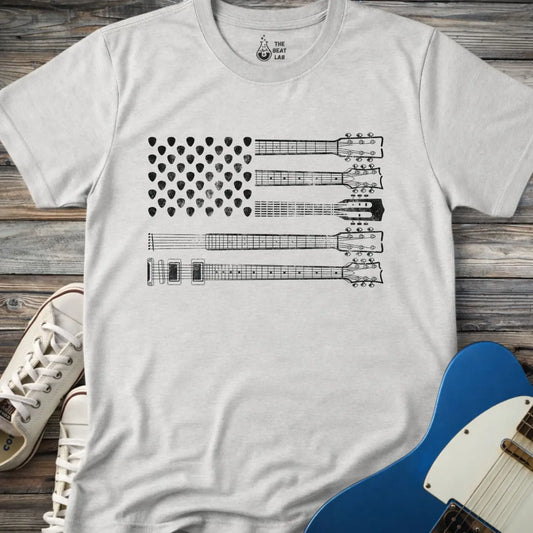 American Guitar Flag T-shirt - Sport Grey / S - T-Shirt