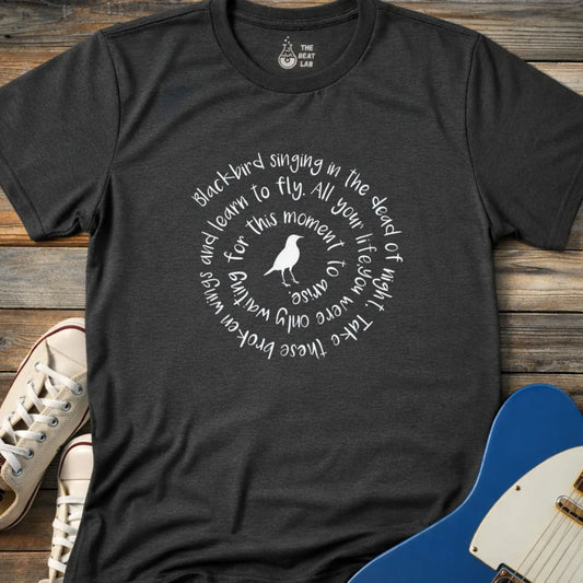 Blackbird The Beatles T-shirt - Dark Heather Grey / S - T-Shirt