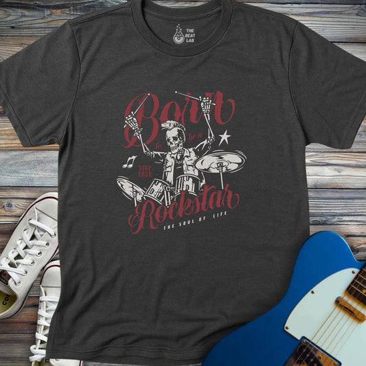 Born to be a Rockstar T-shirt - Dark Heather Grey / S - T-Shirt