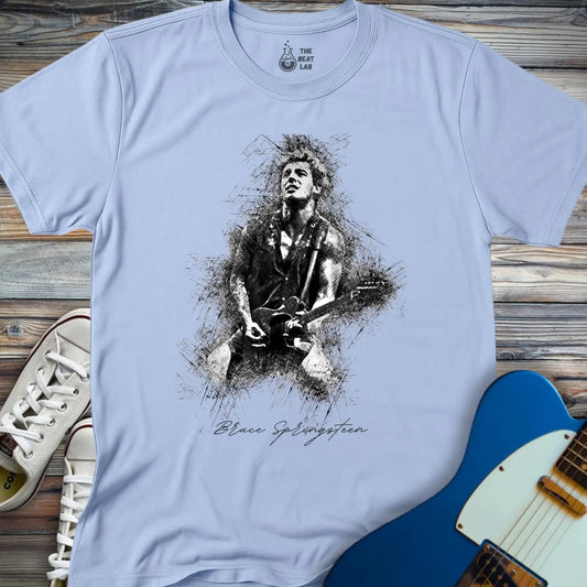 Bruce Springsteen Sketch (II) T-shirt - Light Blue / S - T-Shirt