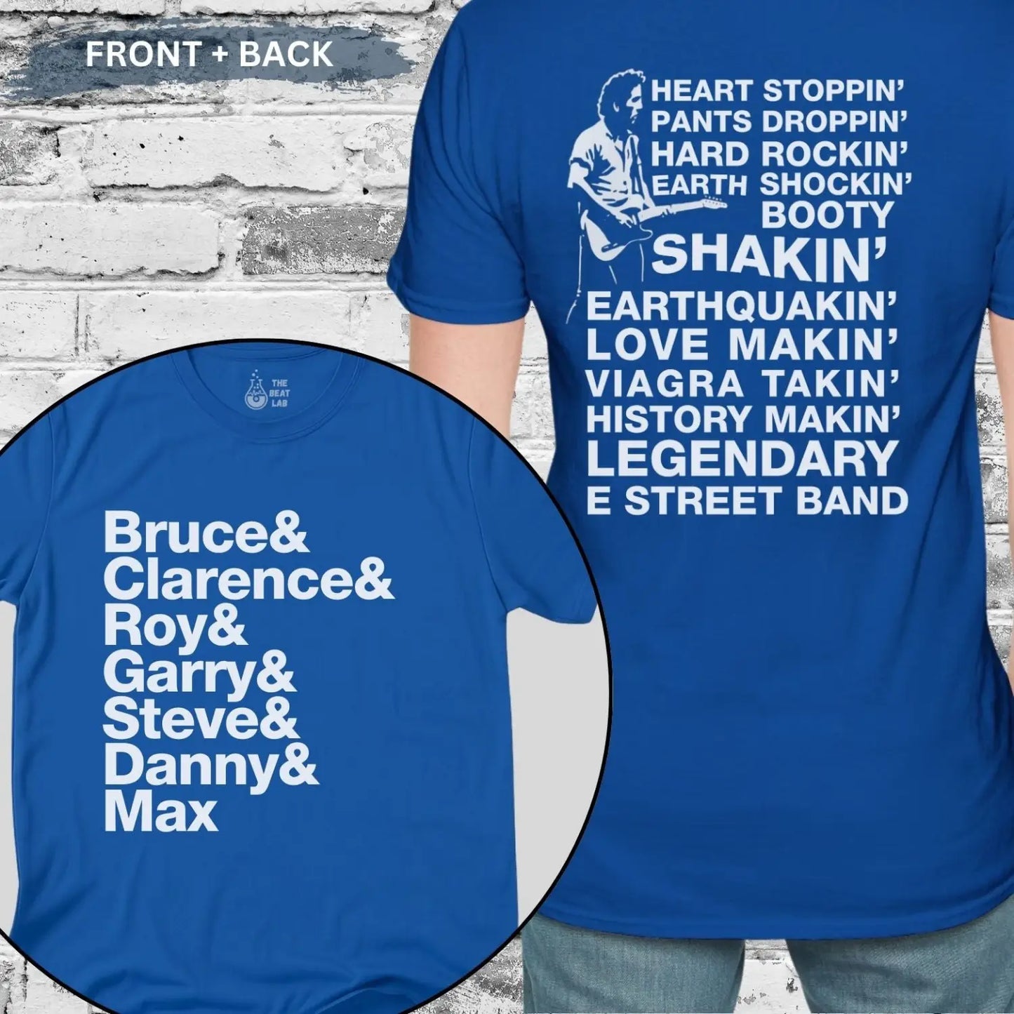 Bruce & The Band (II) T-shirt - Royal / S - T-Shirt