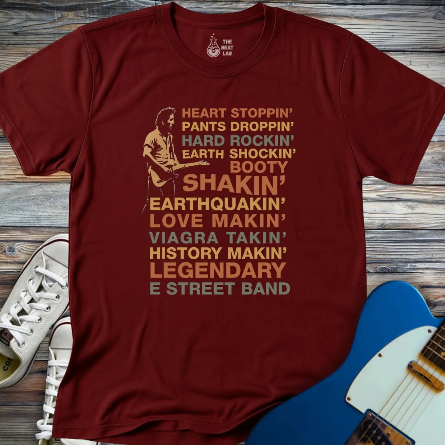 E Street Band (II) T-shirt - Maroon / S - T-Shirt