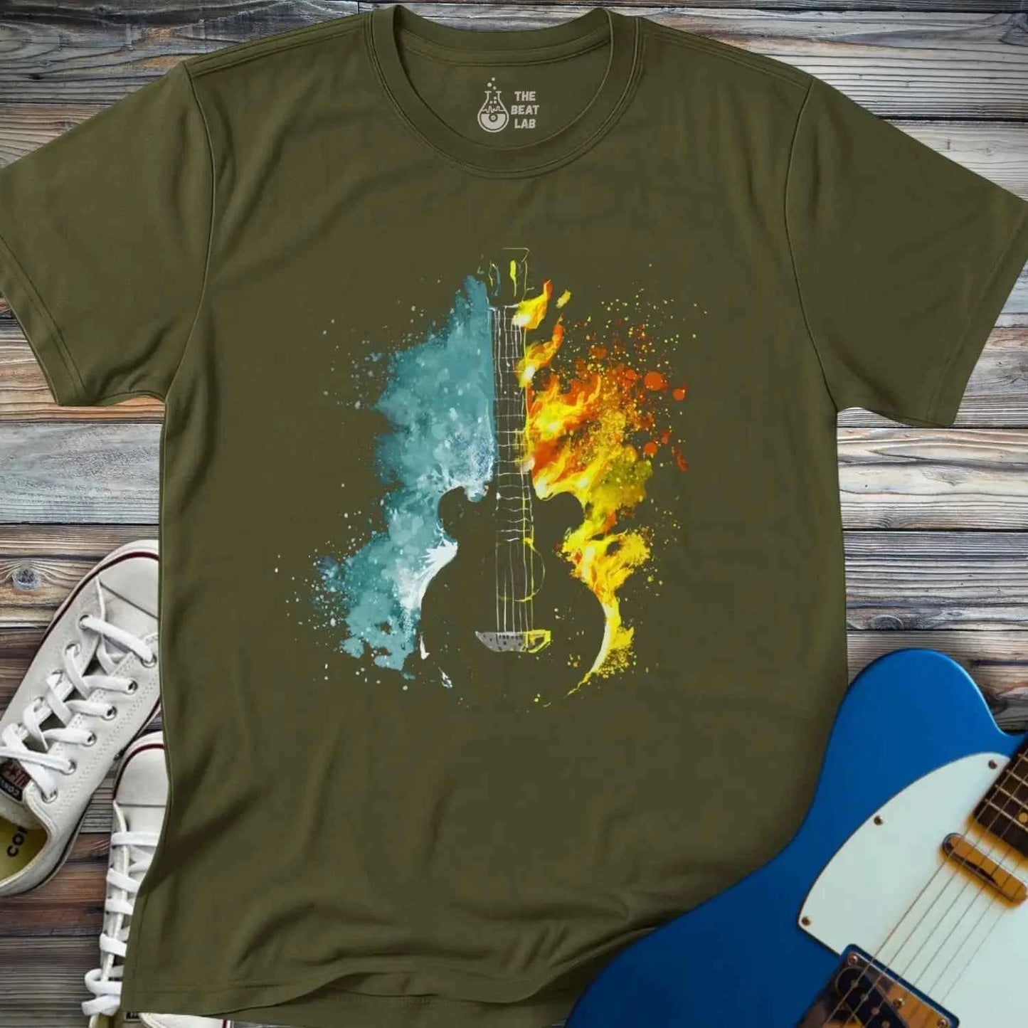 Fire and Water Guitar T-shirt