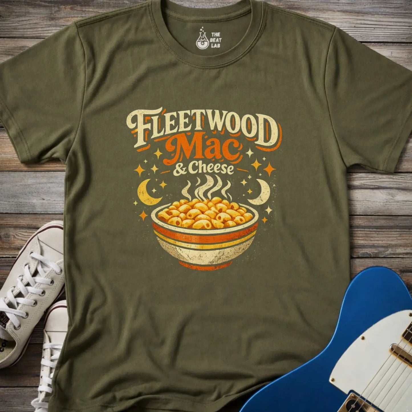 Fleetwood Mac and Cheese (I) T-shirt - Military Green / S - T-Shirt