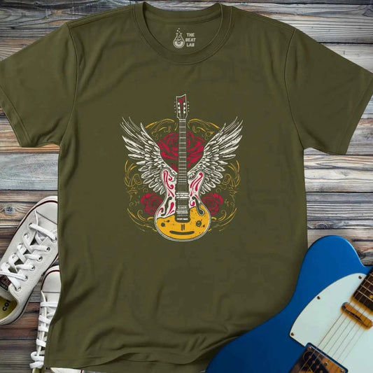 Gold Guitar Wings T-shirt