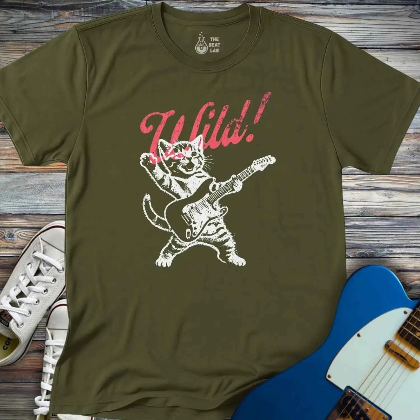 Guitar Cat Wild T-shirt