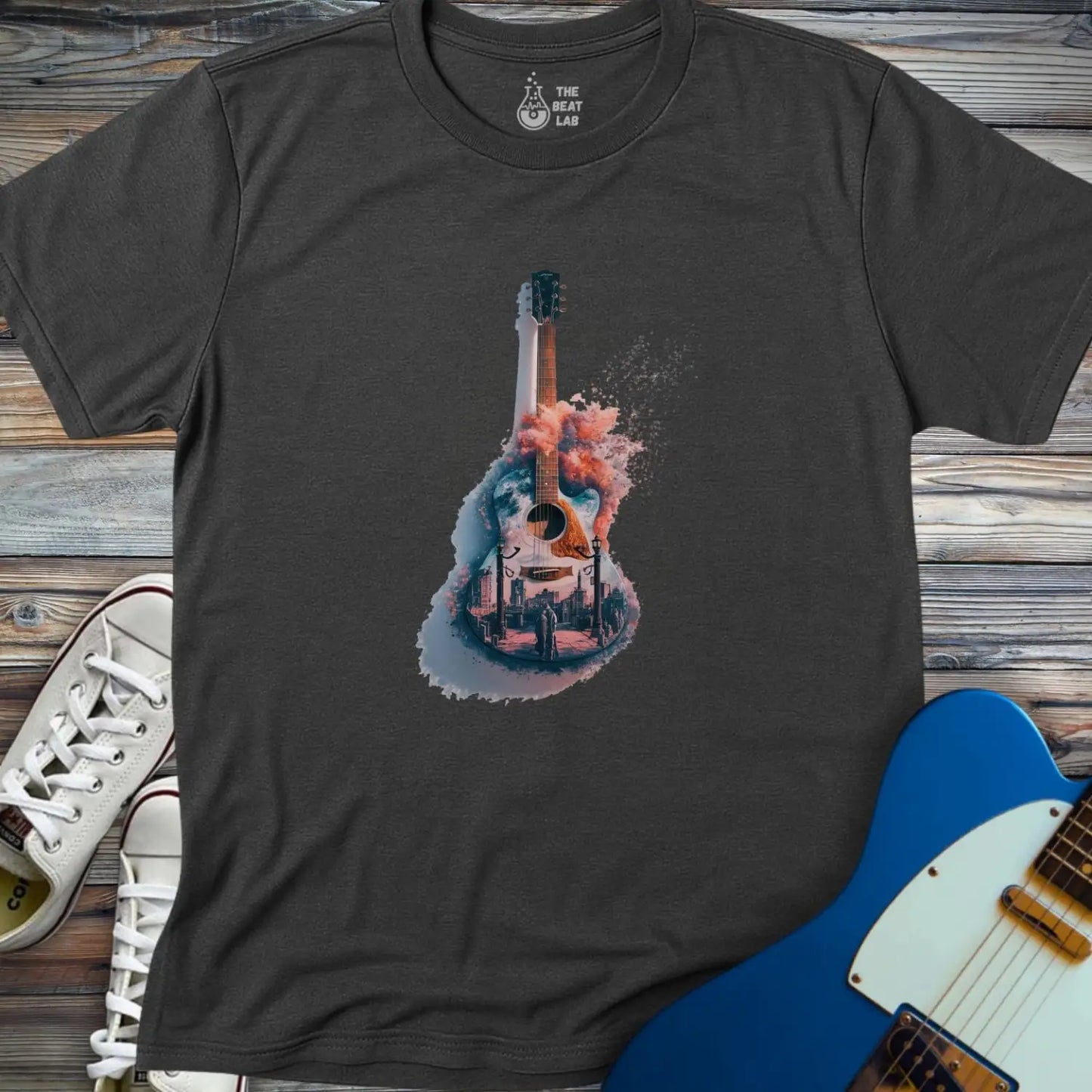 Guitar City T-shirt - Dark Heather / S - T-Shirt