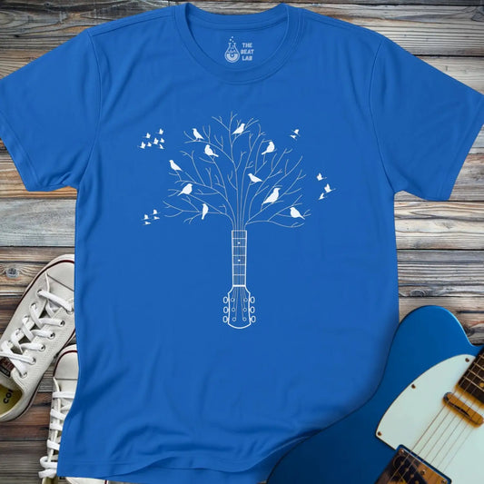 Guitar Tree with Birds T-shirt - T-Shirt