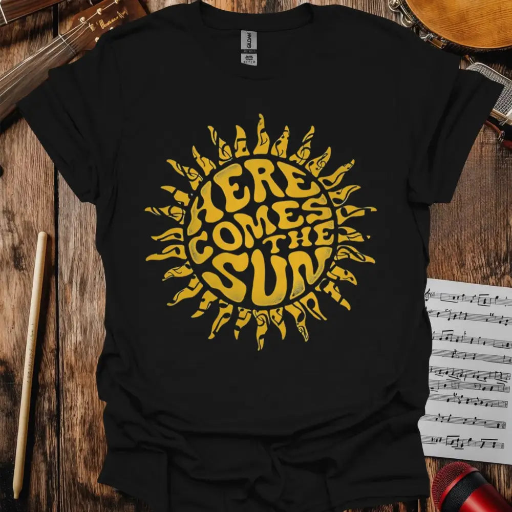 Here Comes the Sun T-shirt - S / Black - T-Shirt