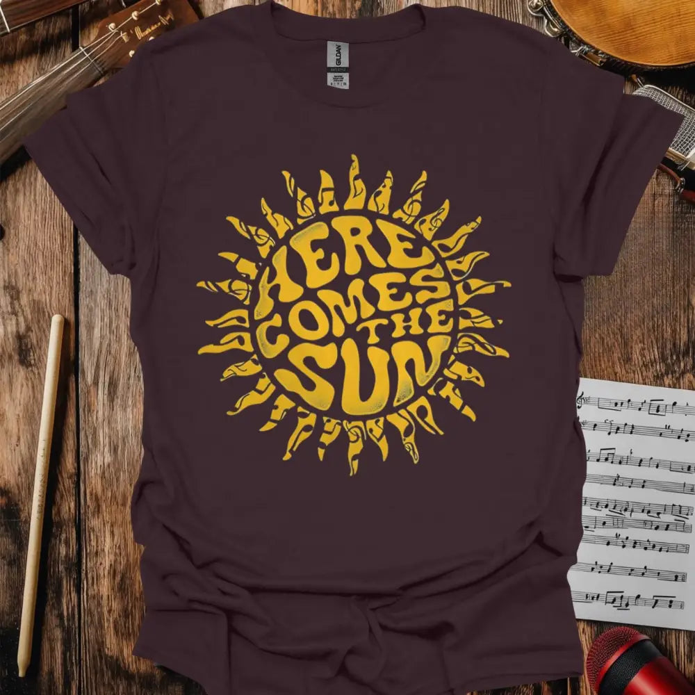 Here Comes the Sun T-shirt - S / Dark Chocolate - T-Shirt