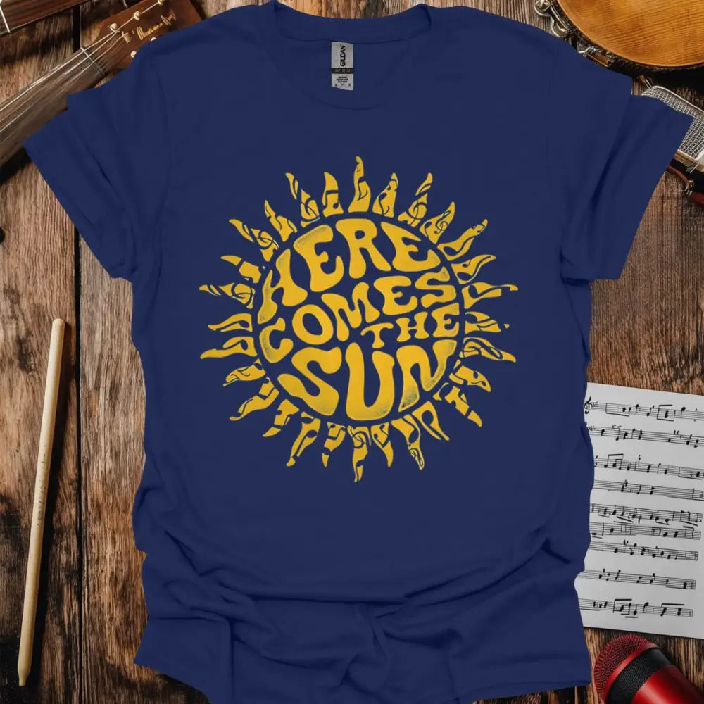 Here Comes the Sun T-shirt - S / Navy - T-Shirt