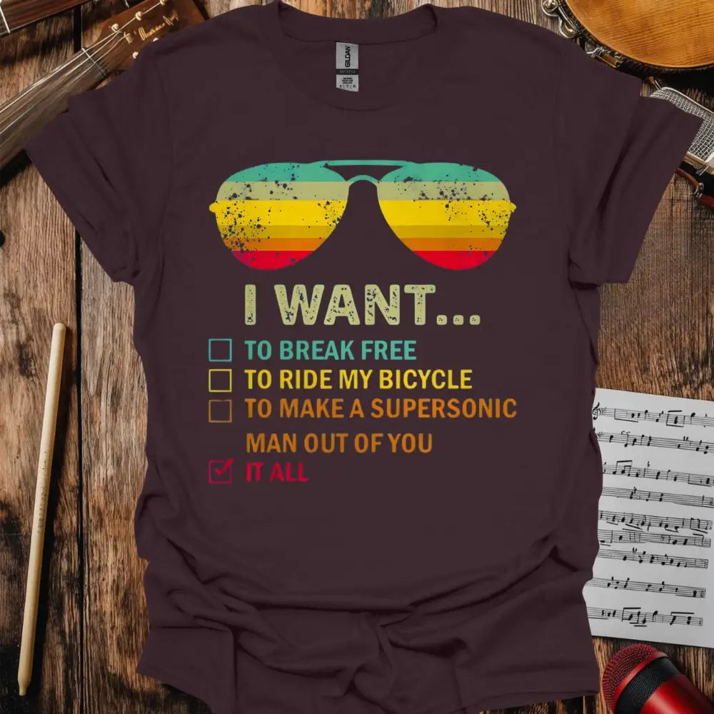 I want... T-shirt - S / Dark Chocolate - T-Shirt