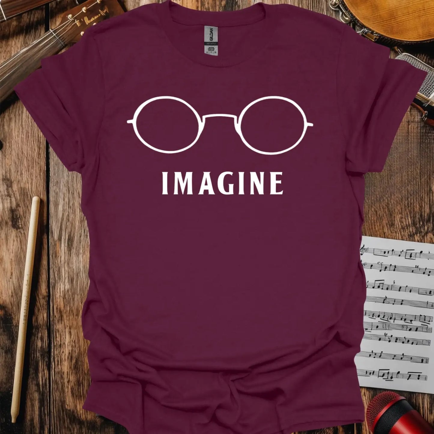 Imagine T-shirt - S / Maroon - T-Shirt