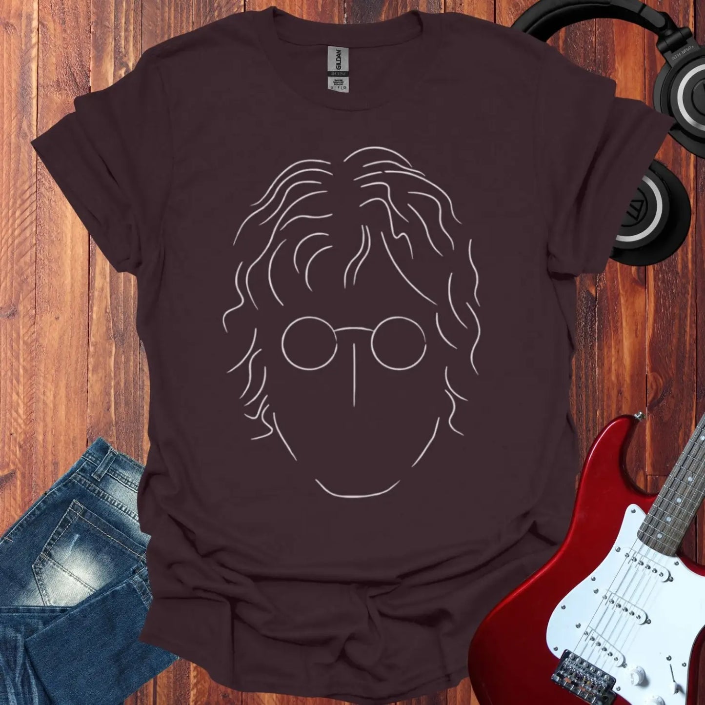 John Lennon T-shirt Dark Chocolate