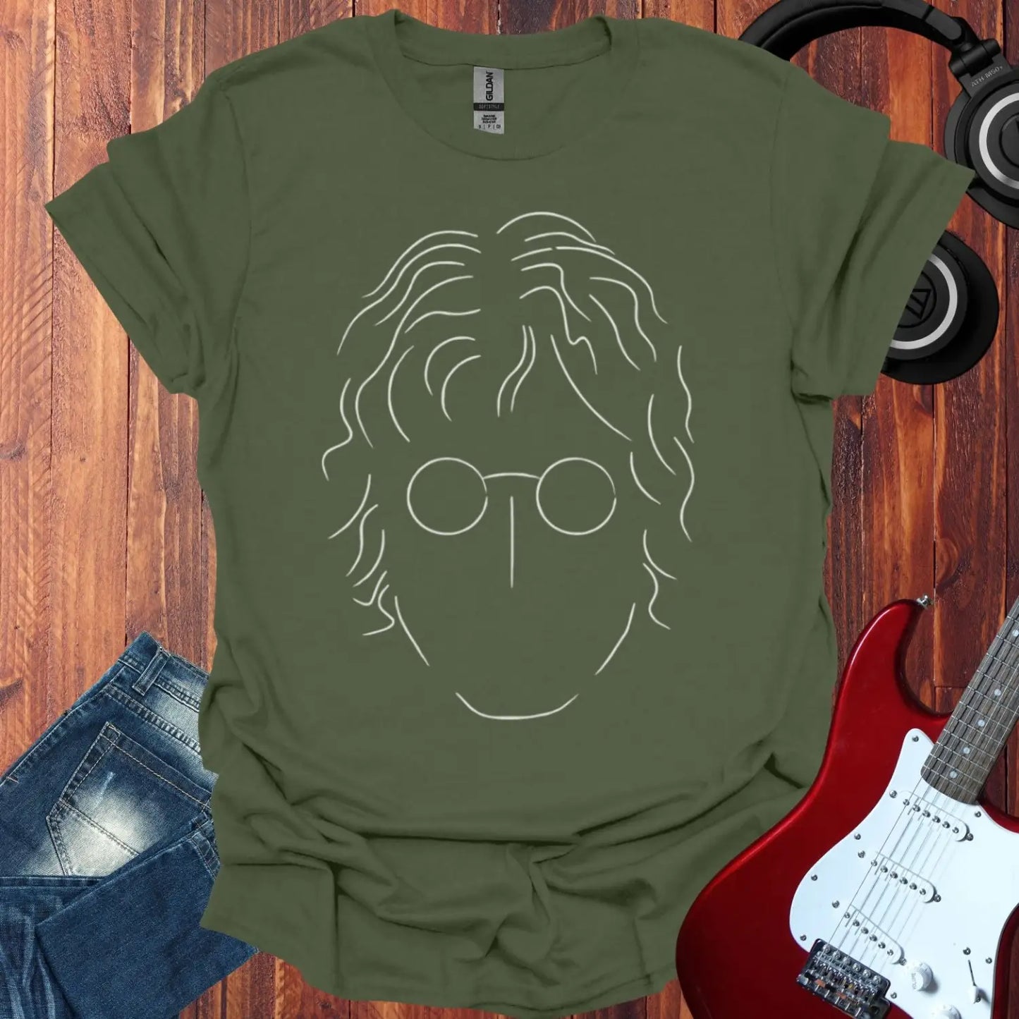 John Lennon T-shirt Military Green