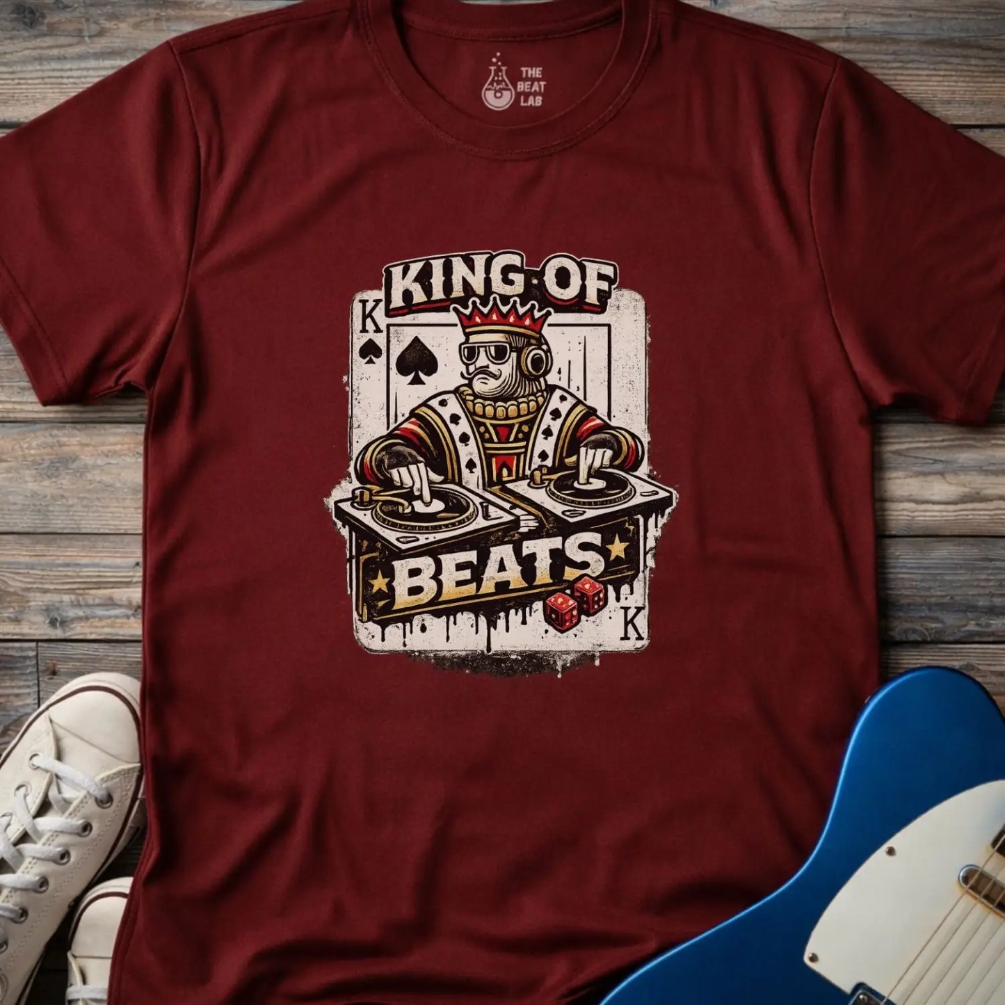 King of Beats T-shirt - Maroon / S - T-Shirt