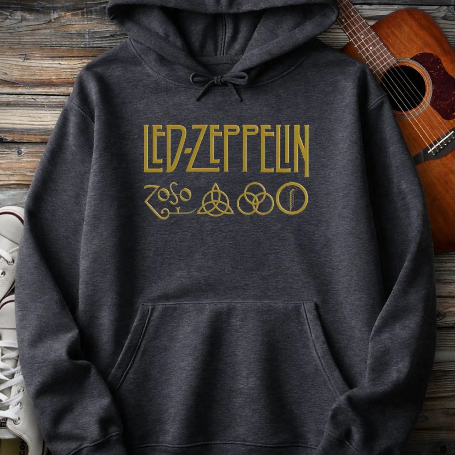 LED-ZEPPELIN パーカー サイズS TULTEX HOODIE Led Zeppelin Hoodie | Zoso Golden Rock Legend Tribute Graphic