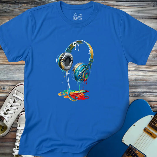 Melting Headphones T-shirt - Royal / S - T-Shirt