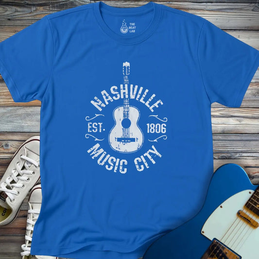 Nashville Music City (I) T-shirt - Royal / S - T-Shirt