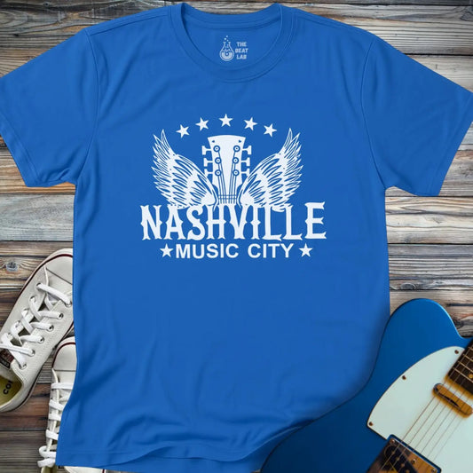 Nashville Music City (III) T-shirt - Royal / S - T-Shirt