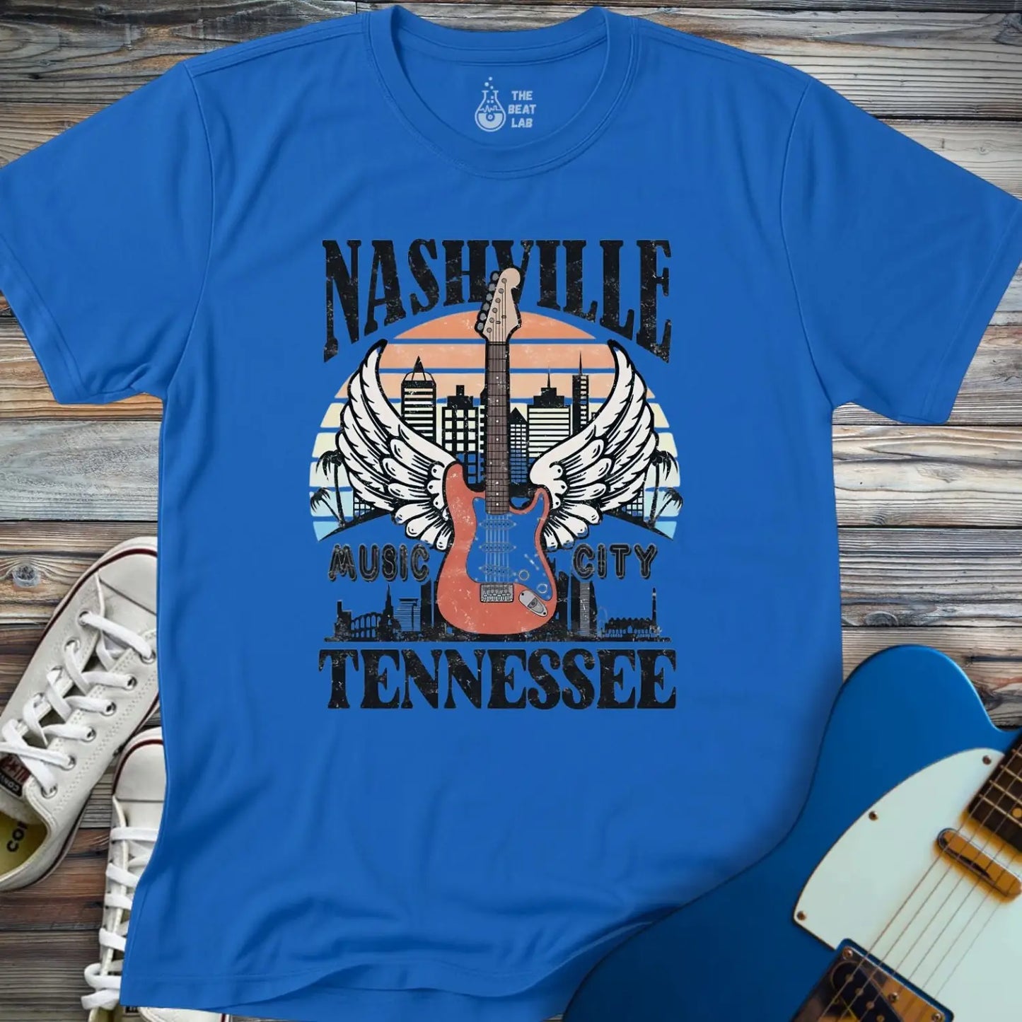 Nashville Music City (IV) T-shirt - Royal / S - T-Shirt