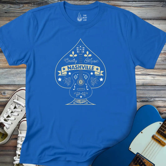 Nashville Music City (V) T-shirt - Royal / S - T-Shirt