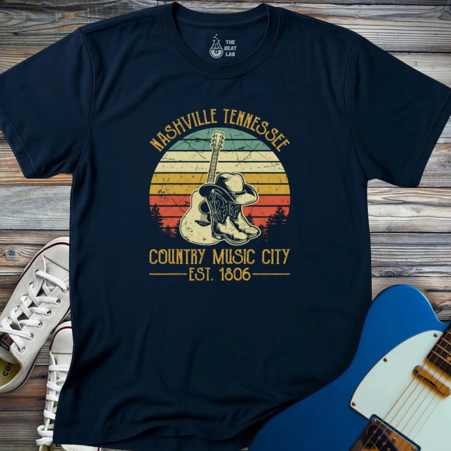 Nashville Music City (VI) T-shirt - Navy / S - T-Shirt
