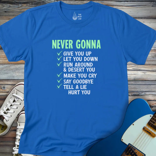 Never Gonna (II) T-shirt - Royal / S - T-Shirt
