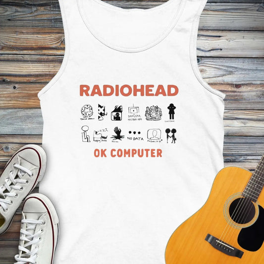 Ok Computer Tank Top - White / XS - Tank Top