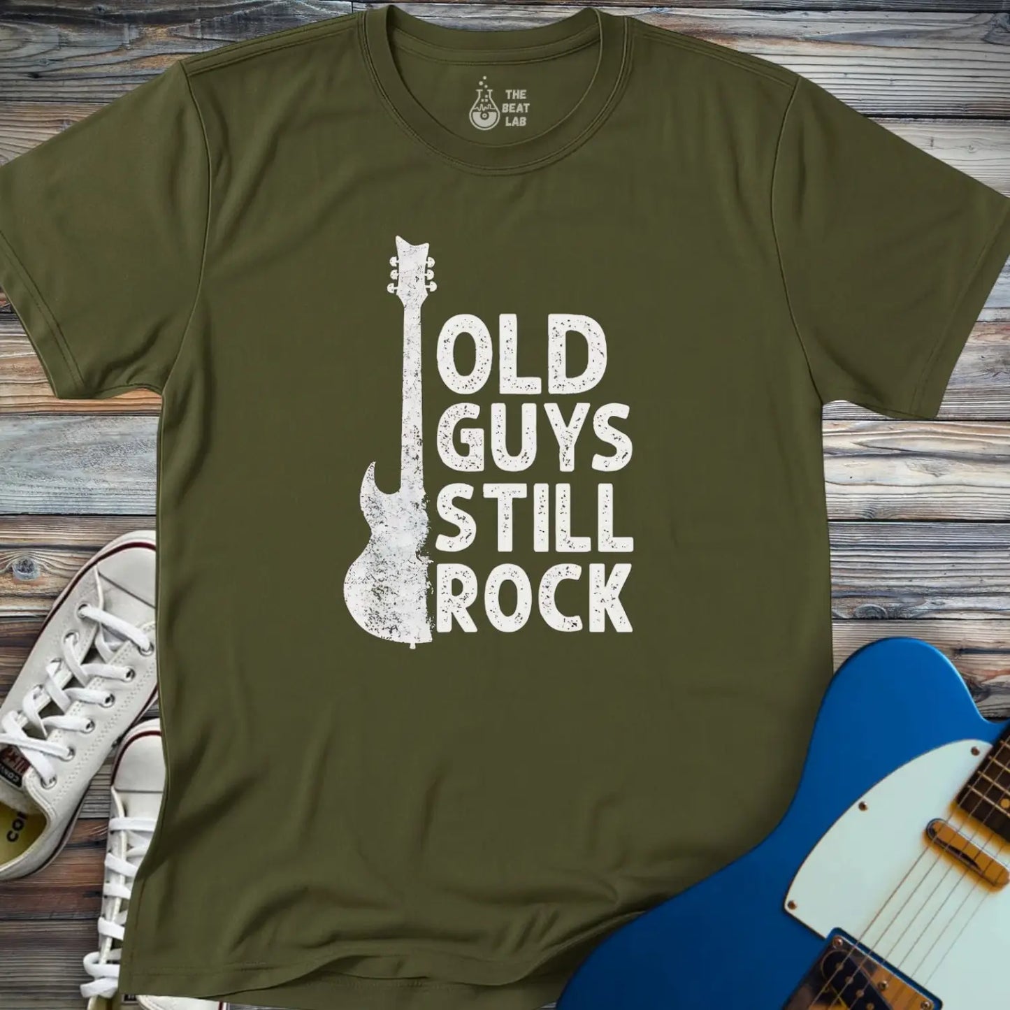 Old Guys Still Rock T-shirt - Military Green / S - T-Shirt