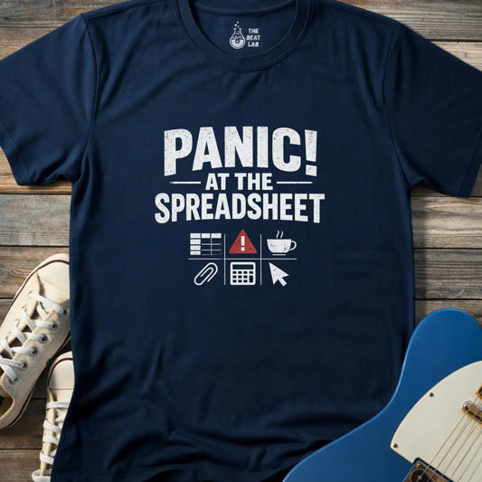 Panic at the Spreadsheet T-shirt - Navy / S - T-Shirt