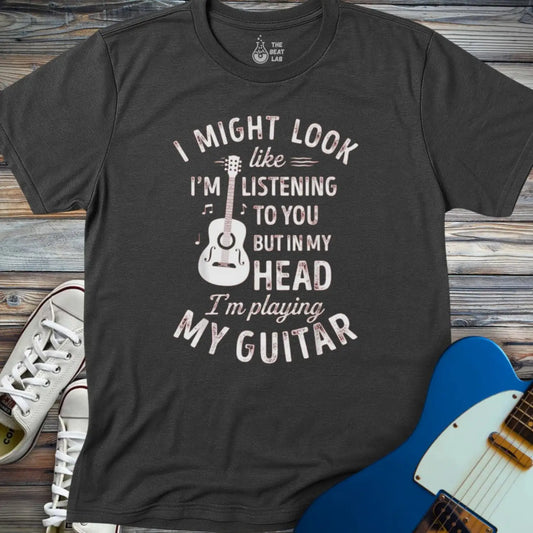 Playing Guitar T-shirt - Dark Heather Grey / S - T-Shirt