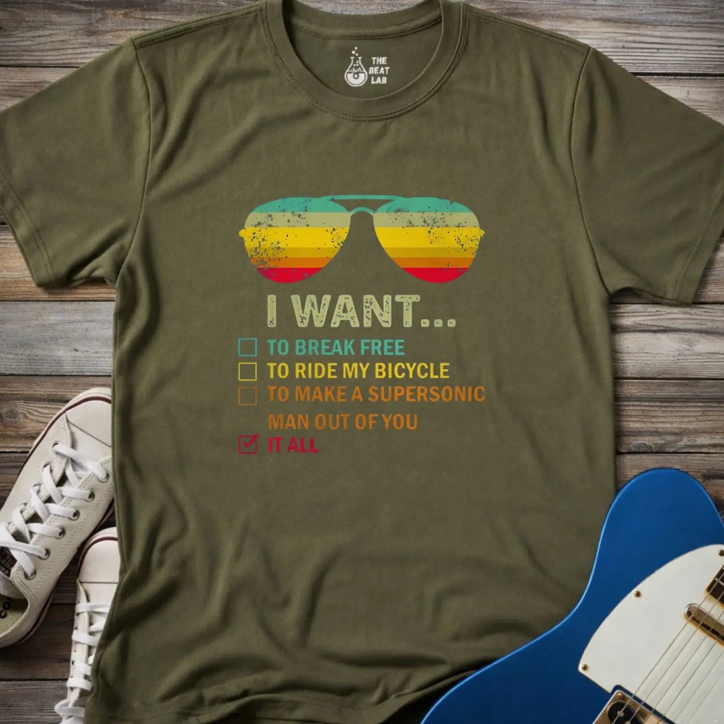 Queen I want... T-shirt - Military Green / S - T-Shirt