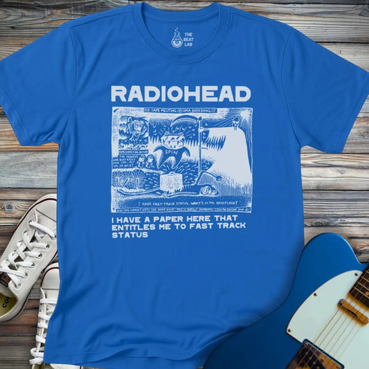 Radiohead Comic Art (I) T-shirt - Royal / S - T-Shirt