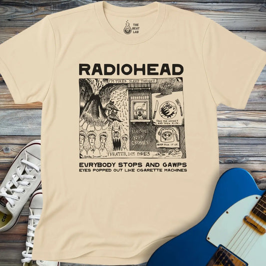 Radiohead Comic Art (IV) T-shirt - Sand / S - T-Shirt
