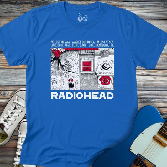 Radiohead Comic Art (V) T-shirt - Royal / S - T-Shirt