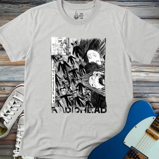 Radiohead Comic Art (VI) T-shirt - Sport Grey / S - T-Shirt