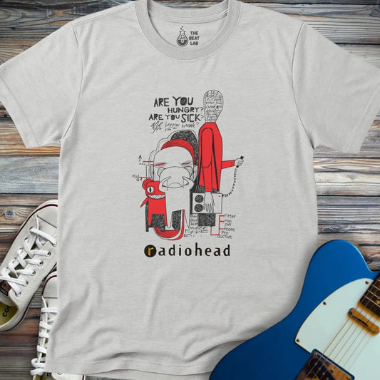 Radiohead Comic Art (VII) T-shirt - Sport Grey / S - T-Shirt