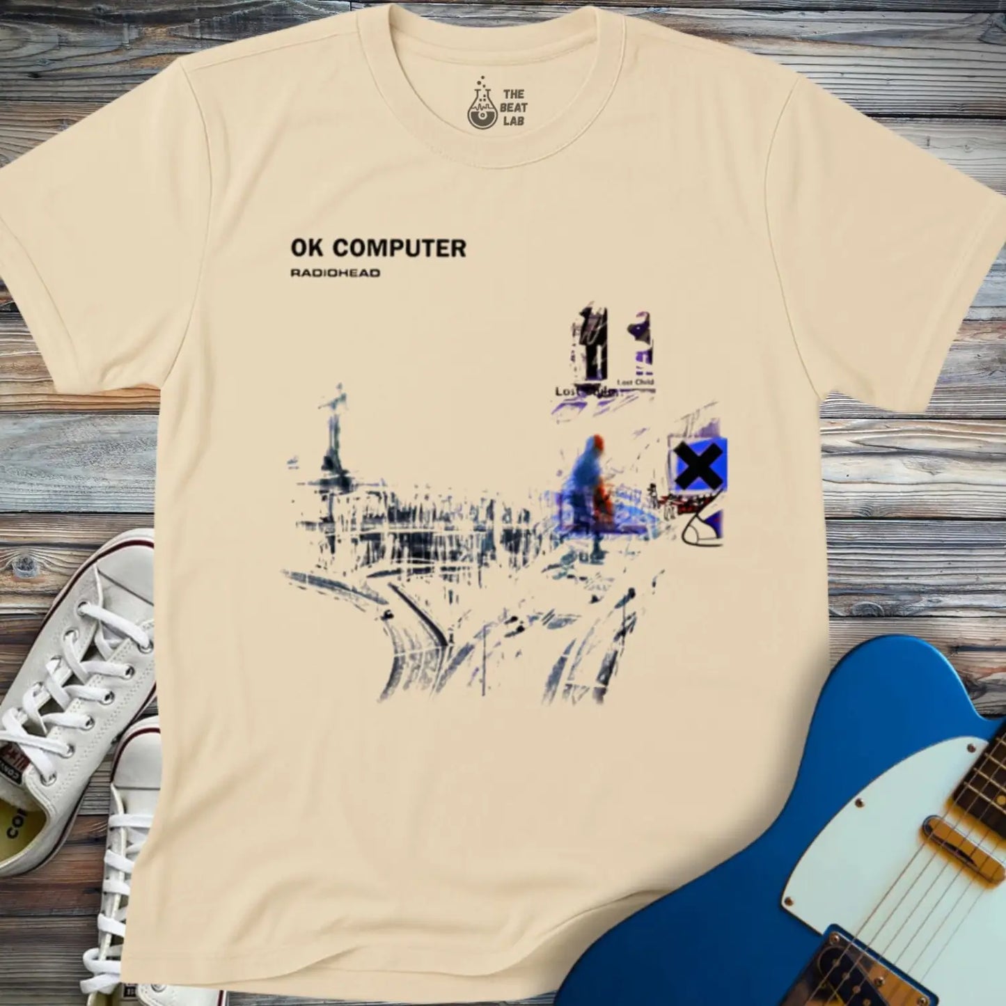 Radiohead Ok Computer (II) T-shirt - Sand / S - T-Shirt