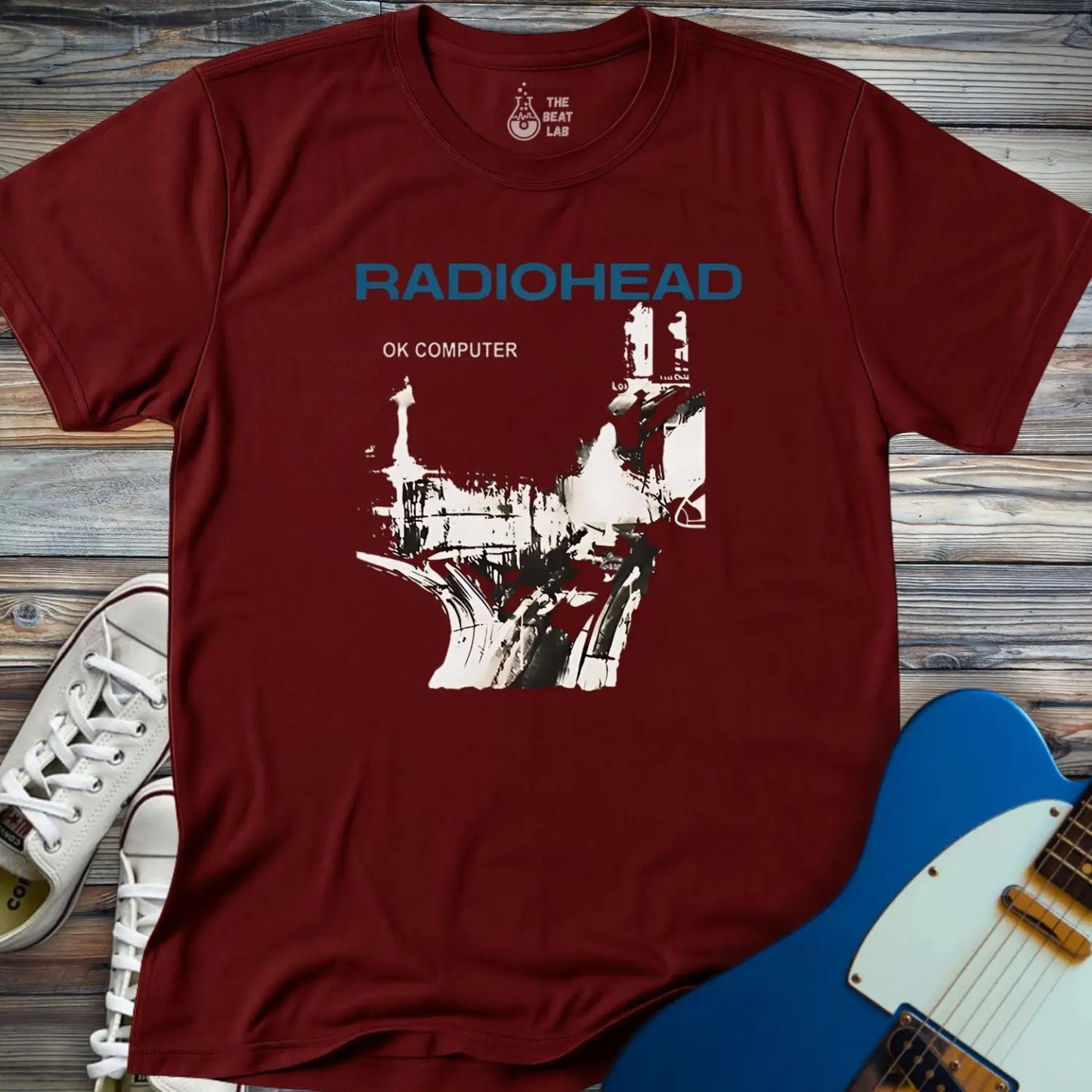 Radiohead Ok Computer (III) T-shirt - Maroon / S - T-Shirt