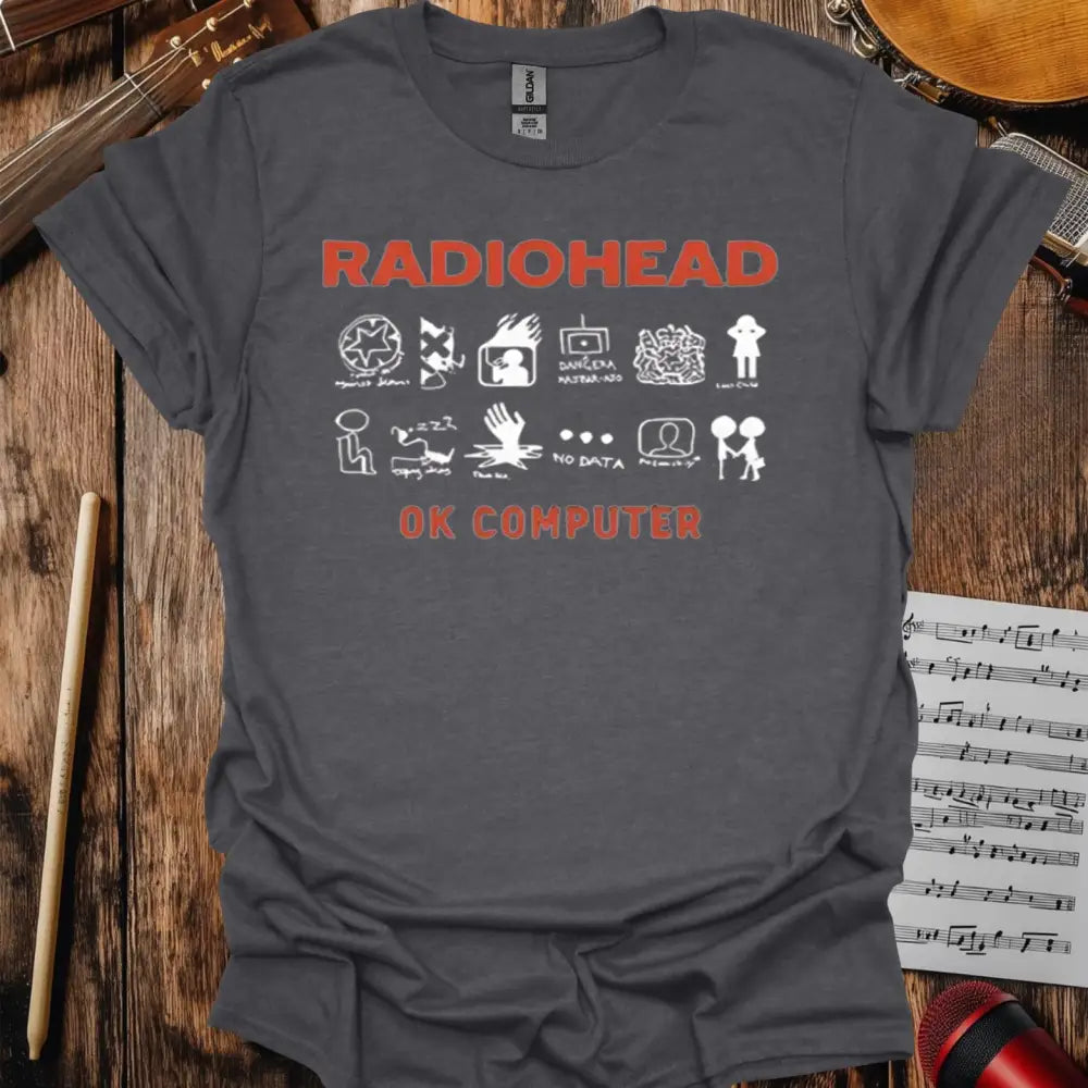 Radiohead OK Computer T-shirt - S / Dark Heather Grey - T-Shirt