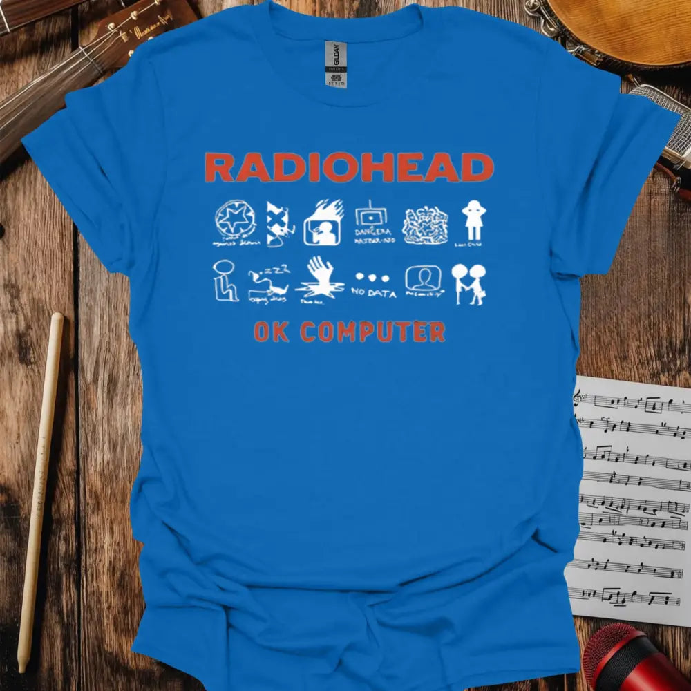Radiohead OK Computer T-shirt - S / Royal - T-Shirt