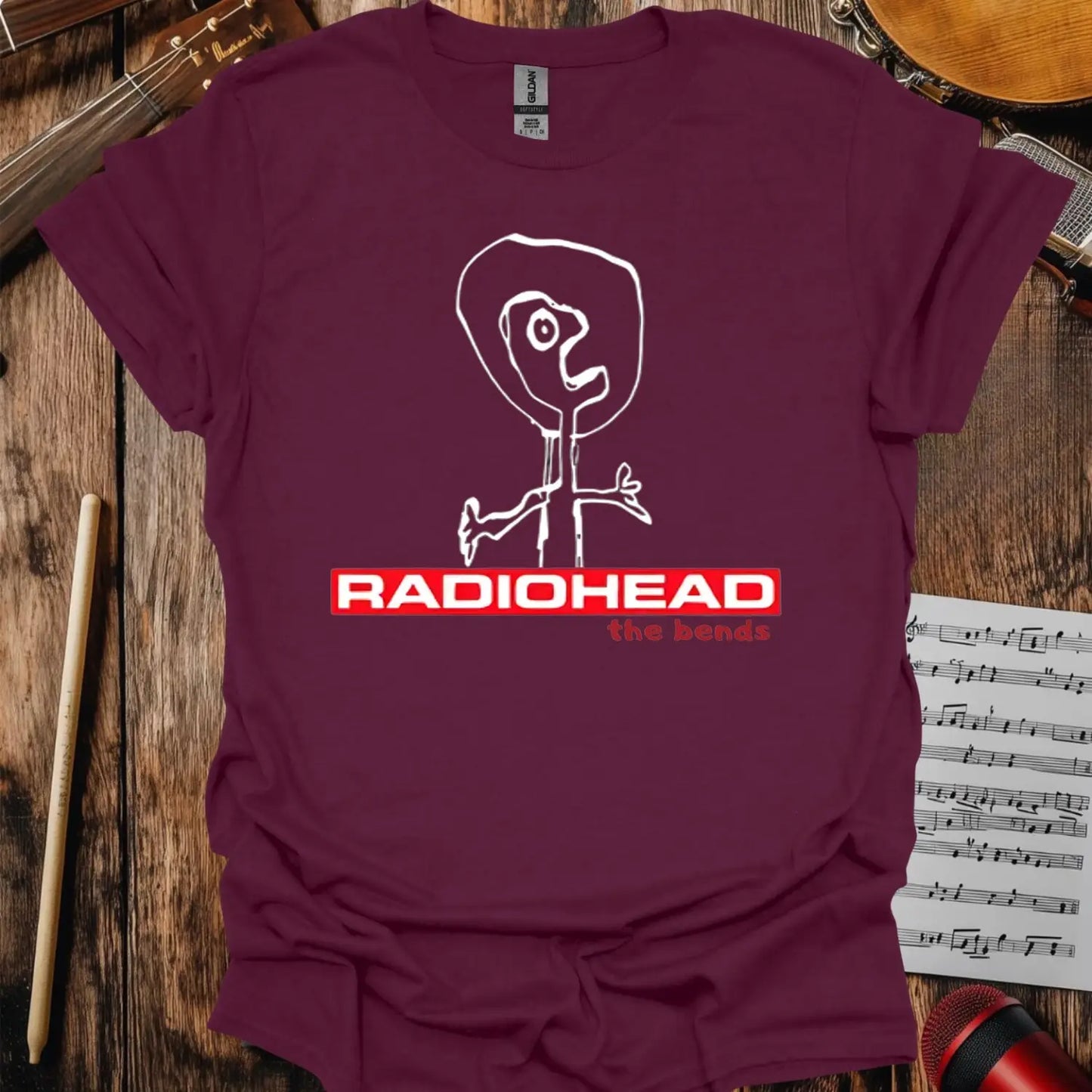 Radiohead The Bends T-shirt - S / Maroon - T-Shirt