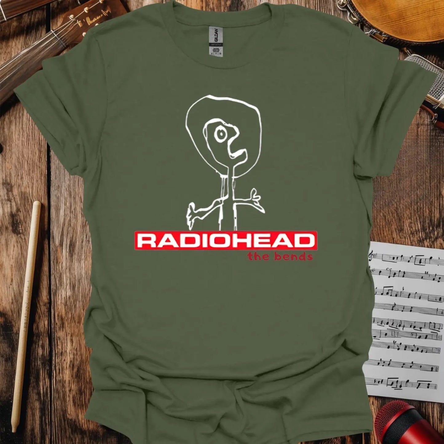 Radiohead The Bends T-shirt - S / Military Green - T-Shirt
