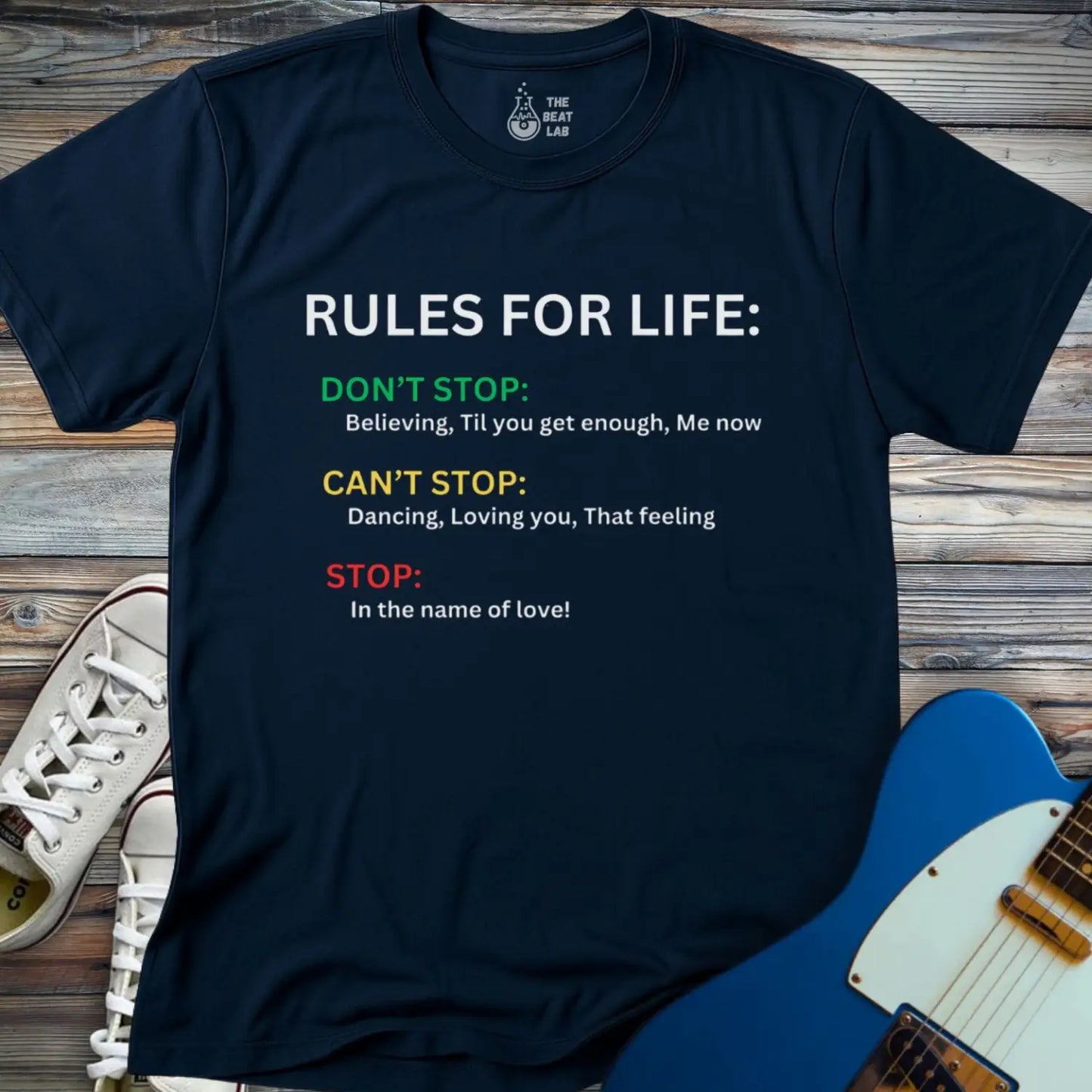 Rules for Life T-shirt - Navy / S - T-Shirt